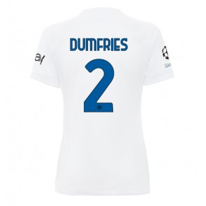 Inter Milan Denzel Dumfries #2 Gostujuci Dres za Ženska 2023-24 Kratak Rukavima